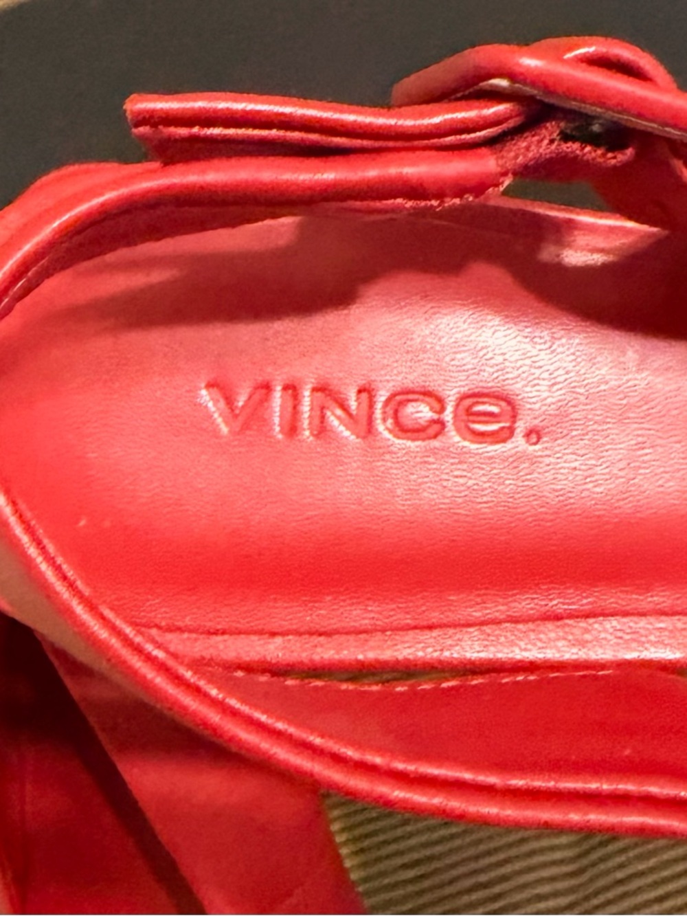 🎉NWOT Vince Vida Leather Slingback Flat Sandal in Crimson - Size 9 - Picture 7 of 16